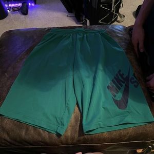 Boys green Nike shorts